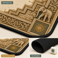 Tapis de table Mahjong 31,5x31,5 pouces, antidérapant, en néoprène, réduction du bruit, imperméable, portable