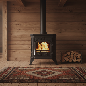 Bestfire Factory Direct Freestanding Modern Cast Iron Wood Burning Stove Living Room 6KW Heat Output <strong>EN13240</strong> Certified Durable - Product Image 3