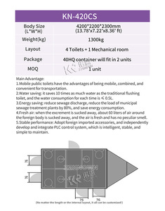ผู้ผลิตห้องน้ำกลางแจ้งสุดหรู ห้องน้ำเคลื่อนที่แบบรถพ่วง ห้องน้ำแบบพกพาพร้อมฝักบัวและโถสุขภัณฑ์ - Product Image 5