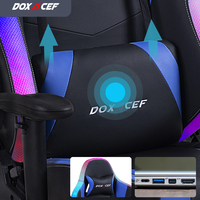 Chaise de jeu Led RGB Chaise de jeu d'ordinateur Chaise de jeu de course de massage en cuir Pu avec lumières