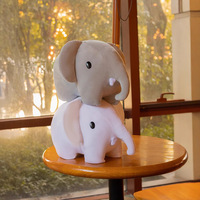 Boneka Gajah Bayi Lucu, Mainan Hewan Isi Kapas PP Super Lembut Ramah Lingkungan, Hadiah untuk Anak-anak dan Perempuan