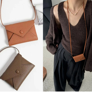 Mini envelope crossbody bag, simple leather neck bag, versatile waist bag/coin <b>purse</b>, available in multiple colors. - Product Image 2