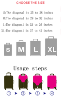 Housses de bagages avec logo personnalisé de bonne qualité Housse de protection anti-poussière et imperméable en spandex Housse de valise de voyage