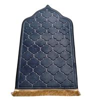 Tapis de prière de luxe en vente en gros, tapis de culte musulman moyen-oriental, 3d, tapis de mosquée pliable et gaufré, tapis de prière avec dossier