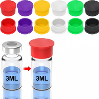Flacon en verre pour ampoule d'insuline de 13 mm et 20 mm avec bouchon anti-poussière en silicone, bouchons en caoutchouc de haute qualité pour flacons de 3 ml à 20 ml