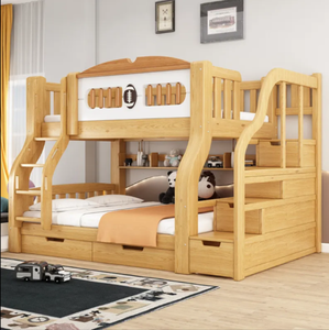 Cama Litera Moderna de Madera Maciza, Multifuncional, Doble, para Apartamentos y Dormitorios - Product Image 2