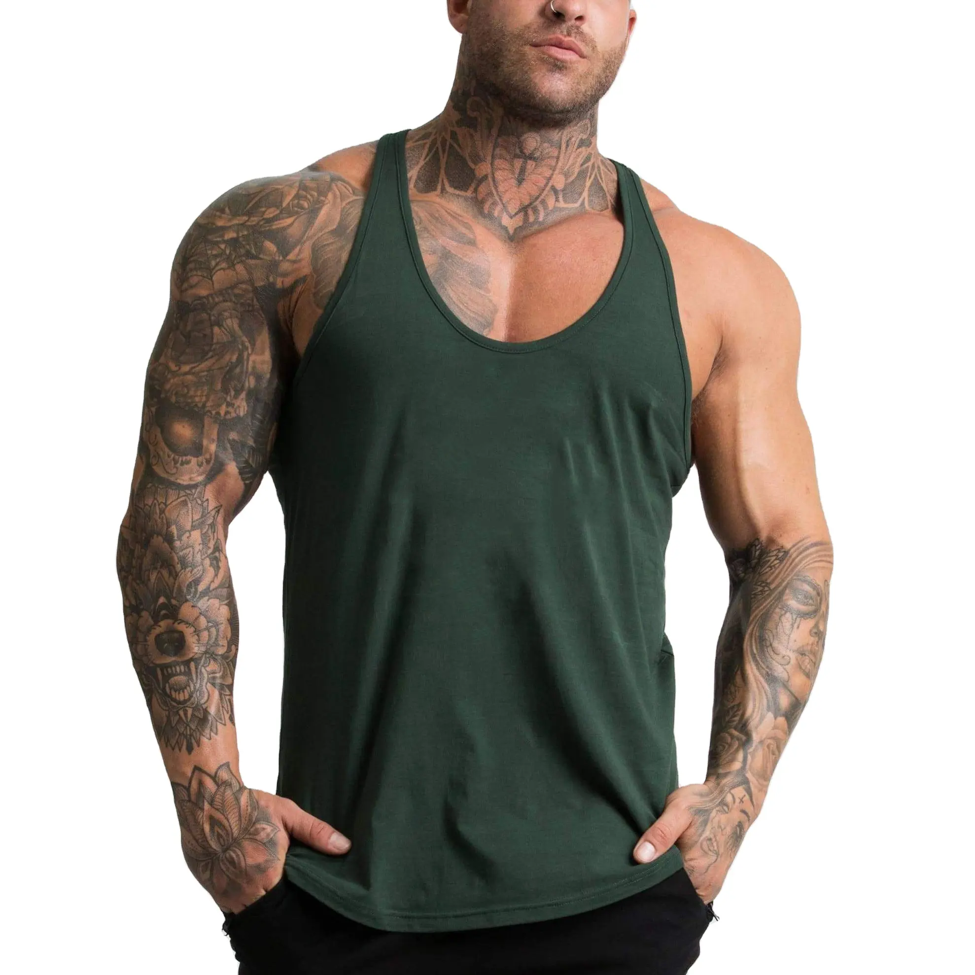 Muscle High Quality Athletic Training Tragen Sie Spaghetti träger Custom Herren Tank Top ärmellose Reise weste Gym Tank Top