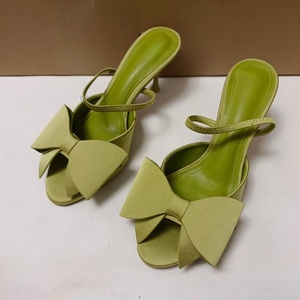 Chaussures à talons hauts pour femmes, style féerique sexy, à bout ouvert, à enfiler, couleur unie, avec nœud, talon fin, pour l'été et le printemps - Product Image 6