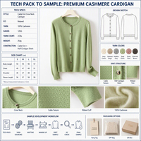 Cardigan en cachemire pur 100% pour femme, col rond, boutonné, tricoté, texturé, personnalisé, fabriqué en Mongolie intérieure