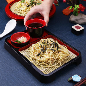 Bandeja japonesa de <span class=keywords><strong>Soba</strong></span> para Fideos, Plato cuadrado para servir <span class=keywords><strong>Sushi</strong></span> con taza de inmersión y platillo para cocina, restaurante y casa - Product Image 6