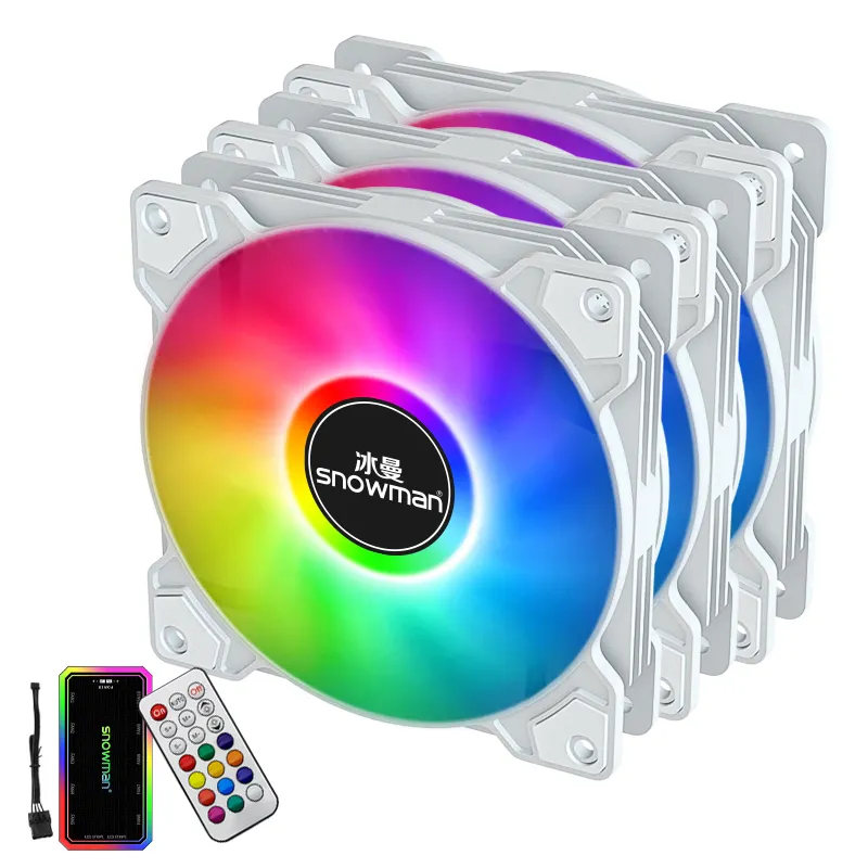 SNOWMAN OEM Factory Price Quiret Rgb 6pin PC Fan 120mm Colorful Computer Pc Case Fan Rgb Gaming PC Fan