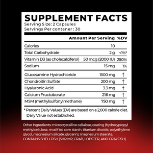 Integratore per il Supporto Articolare con Glucosamina, Condroitina e <span class=keywords><strong>MSM</strong></span> per Donne e Uomini, con Solfato di Glucosamina 1500 mg, Capsule di Condroitina e <span class=keywords><strong>MSM</strong></span> - Product Image 3