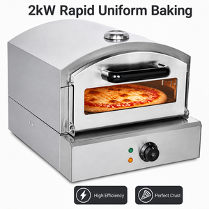 Commercial Electric Pizza Oven 2kW 220V Countertop Stainless Steel Pizza Baker for Pizzeria Cafe Restaurant Snack Bar Kitchen - Product Image 3