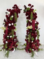 Nouvelle Arrivée : Arche Florale RK360 Bordeaux et Blanc Crème pour Centre de Table de Mariage – Composition Florale pour Décoration de Mariage