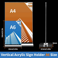 Transparent Double Face En Plastique Transparent Signe Titulaire A4 Bureau Affichage Cadres Photo Usine Acrylique Papier Table Menu Stand