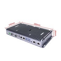 Fanless komputer tertanam i7 8565U 16G DDR4 M.2 TPM2.0 industri mini pc linux kompatibel 4 port lan