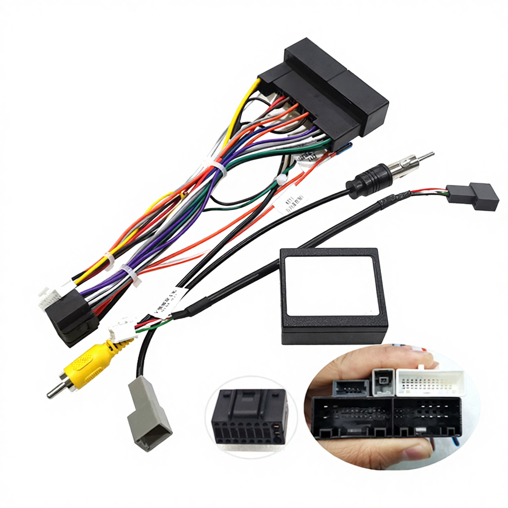 Câble Adaptateur Canbus 16 Broches Autoradio Android – Compatible Hyundai Santa Fe, Kia Sportage, Veloster, Cerato, Sorento