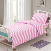 Housse de couette brodée, ensemble de draps en velours, housse de couette rayée, couvre-lit blanc pour hôtel, drap de lit en velours, draps blancs pour hôtel
