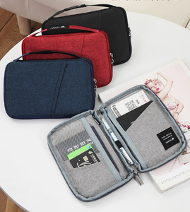 Étui de <span class=keywords><strong>voyage</strong></span> familial anti-vol avec blocage RFID, étanche, pour cartes, passeport, portefeuille, avec poignée - Product Image 1