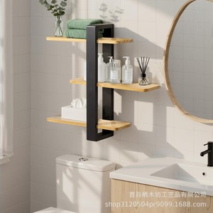 Wooden Wall Mounted <b>Shelf</b> 3 Tier Floating Storage Rack For Living Room <b>Bedroom</b> Study - Product Image 3