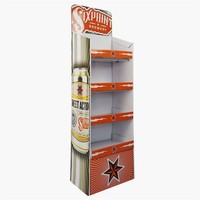 Support de présentation en carton ondulé pour boissons, en-cas, bière, jus, sur pied, avec logo personnalisé imprimé, 4 niveaux, moderne