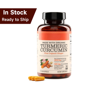 Extracto de Raíz de Cúrcuma Orgánica OEM, Curcumina 95%, Extracto de Rizoma de <span class=keywords><strong>Jengibre</strong></span> 2250mg, Extracto Herbal Vegano Sin OMG, 90 Botellas - Product Image 1