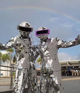 Casco LED Alien Plateado con Espejo, Zancos <span class=keywords><strong>para</strong></span> Mujer, Disfraz <span class=keywords><strong>de</strong></span> Animal Personalizado con Luz LED Dorada, <span class=keywords><strong>para</strong></span> Espectáculos <span class=keywords><strong>de</strong></span> Arte Callejero y Escenario - Product Image 6