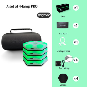 Lampe d'entraînement réactive multicolore <span class=keywords><strong>4</strong></span> lumières <span class=keywords><strong>PRO</strong></span>+App intelligente améliorée, <span class=keywords><strong>batterie</strong></span> 30h, portée 30m, silicone, pour entraînement sportif et de vitesse - Product Image 1