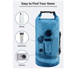 Translucent Lightweight Dry <b>Bag</b> See Through Roll Top Waterproof Sack Adjustable Backpack Strap Kayaking Camping Hiking Fishing - Product Image 3