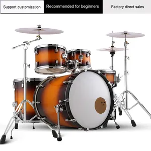 Erwachsene Kinder 5-teiliges Doppelschicht-Ahornholz Umweltfreundliches Schlagzeug-Set für Heim-Musikalische Übung Aufführung Prüfung AOOLOO JP-900 - Product Image 5