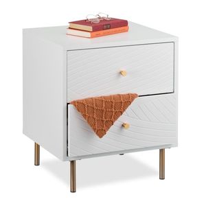 Bàn đầu giường bằng gỗ sang trọng hiện đại với 2 ngăn kéo và <span class=keywords><strong>4</strong></span> chân kim loại - Product Image 1