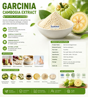 Extrait de Garcinia Cambogia de qualité alimentaire en gros, 60% d'acide hydroxycitrique HCA, naturel, soluble dans l'eau, pour compléments alimentaires