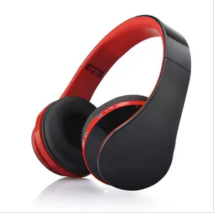 批发价格不错的红色和黑色彩色时尚耳机可折叠mp3无线耳机