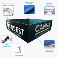 Bannière publicitaire suspendue carrée portable avec tissu extensible imprimé personnalisé, légère et durable