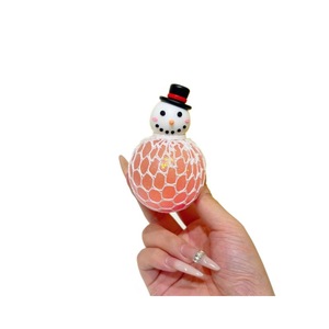 <b>Christmas</b> 3D Santa Snowman Squishy Ball Rubber Glitter Stress Relief <b>Mini</b> Holiday Fidget Toy - Product Image 5