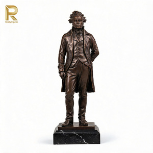 Escultura de Bronce de <span class=keywords><strong>Beethoven</strong></span> con Patina Antigua, Estatua de Compositor Fundida con Cera Perdida, Figura Decorativa para Oficina Ejecutiva, Regalo Corporativo - Product Image 1