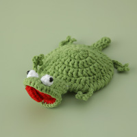 Sous-verres plats en crochet amusants en forme d'animaux (grenouille, écureuil, tortue, rat) pour tasses à café et décoration intérieure
