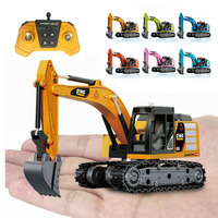 Mini-Excavatrice RC en Alliage EPT 1:64 avec Lumières et Sons, Télécommande 2.4Ghz, Contrôle par Application, Portée 20m, Batterie USB, Jouet Véhicule d'Ingénierie