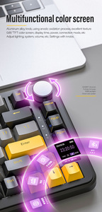 Attack Shark X85 PRO tres modos RGB BT Teclado mecánico inalámbrico con pantalla personalizado juego de conexión en caliente Teclado mecánico - Product Image 4
