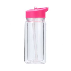 Botella de Agua Portátil Ecológica Transparente de Boca Ancha a Prueba de Fugas con Pajita para Beber Directamente, Ideal para Deportes y Viajes - Product Image 3
