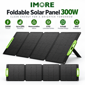 Panneau solaire pliable 300W avec connecteurs MC4, efficacité 23%, ETFE IP67 pour stations d'alimentation portables, camping, camping-car et utilisation en extérieur - Product Image 2