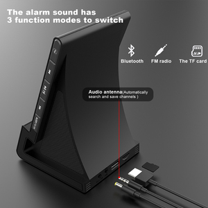 Support multifonction pour <span class=keywords><strong>smartphone</strong></span>, <span class=keywords><strong>chargeur</strong></span> sans fil, <span class=keywords><strong>radio</strong></span> FM, affichage de la date, <span class=keywords><strong>réveil</strong></span>, télécommande, haut-parleur Bluetooth - Product Image 5
