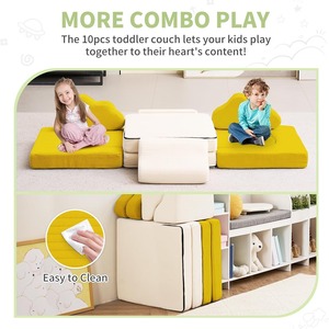 Ensemble de canapé en mousse DIY éducatif pour enfants avec accoudoirs, pour les enfants de 2 à 4 ans, meubles de jeu créatifs - Product Image 4