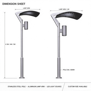 Lámpara de Jardín LED de Acero Inoxidable Personalizada, IP65 Impermeable, Moderna, para Caminos, con Sensor Opcional, para Parques y Plazas - Product Image 5