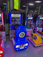 Machine de jeu de course à monnayeur pour enfants Rouge et Bleu