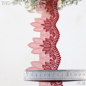 Nuevo Producto <span class=keywords><strong>en</strong></span> Stock: Ribete de Encaje Bordado Floral de <span class=keywords><strong>Tul</strong></span> Rosa, Morado y Rojo de 8cm de Ancho para Ropa - Product Image 2
