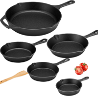Poêle à frire en fonte durable antiadhésive, ensemble de 3 pièces, 16 cm, 20 cm, 25 cm, plusieurs tailles, style américain, pour le camping et les hôtels, ustensiles de cuisine pour la maison