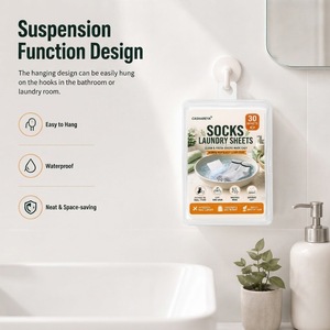 Feuilles de <span class=keywords><strong>lessive</strong></span> écologiques super concentrées pour chaussettes, solubles dans l'eau, éliminateur d'odeurs, nettoyage en profondeur, parfum frais pour chaussettes - Product Image 2