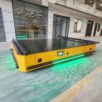 Chariot de transfert à plateau plat télécommandé sans fil, alimenté par batterie, guidé sur rail, pour le transport de charges lourdes en usine