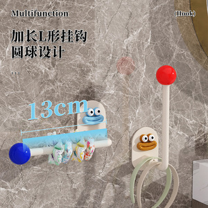 Bathroom Sausage Lip <b>Hook</b> Wall Mounted <b>Adhesive</b> Removable Clothes Hair Clip Holder Rectangle PP Material - Product Image 5